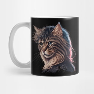 80s Cat With Mullet Mug